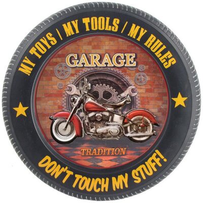 CHAPA PARED 40 CM  GARAGE MOTO ROJA