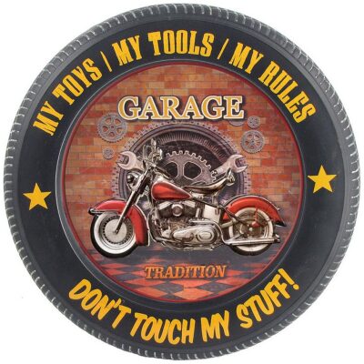 CHAPA PARED 40 CM  GARAGE MOTO ROJA