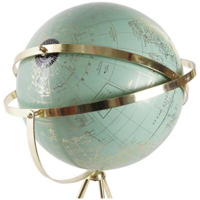GLOBO TERRAQUEO VERDE 63 CM  TRIPODE DORADO