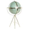 GLOBO TERRAQUEO VERDE 63 CM  TRIPODE DORADO
