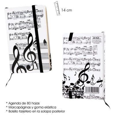 LIBRETA NOTA MUSICAL CLASICA 9X14 CM