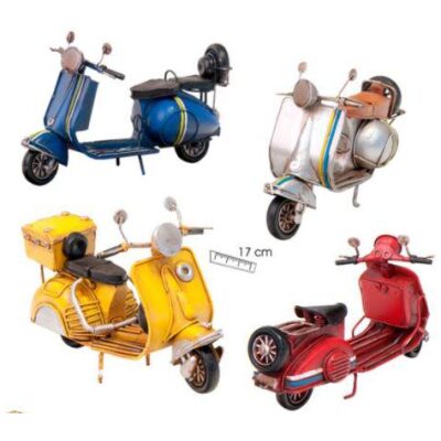 MOTO VESPA METAL 19 CM  COL  SURT  CAJA DECORADA