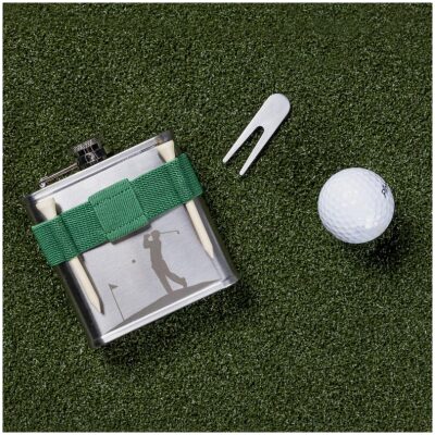 PETACA GOLF  ACERO INOX  TRASNPARENTE 170 ml