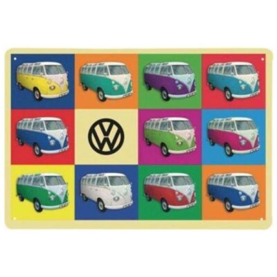 PLACA VOLKSWAGEN 20X30 MULTICOLOR FURGONETAS