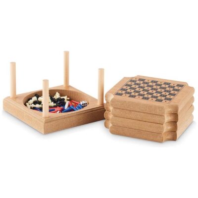 POSAVASOS CORCHO Y MDF 4 JUEGOS MESA
