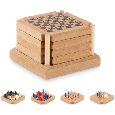 POSAVASOS CORCHO Y MDF 4 JUEGOS MESA