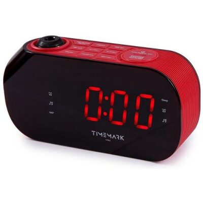 RADIO RELOJ PROYECTOR OVALADO NEGRO O ROJO