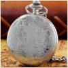 RELOJ BOLSILLO CUARZO ESFERA NEGRA TAPA REPU FLORE