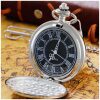 RELOJ BOLSILLO CUARZO ESFERA NEGRA TAPA REPU FLORE