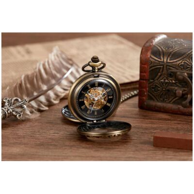 RELOJ BOLSILLO CUERDA DOBLE TAPA Nº RO PLATA O BRO