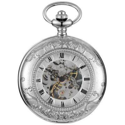 RELOJ BOLSILLO CUERDA DOBLE TAPA Nº RO PLATA O BRO