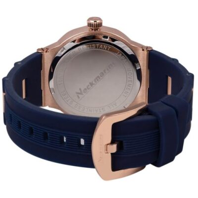 RELOJ NECKMARINE CAUCHO AZUL ACERO ROSADO