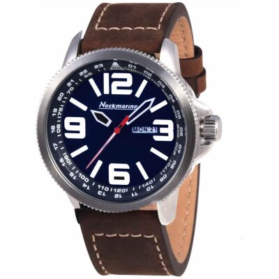 RELOJ NECKMARINE ESF  AZUL PIEL MARRON