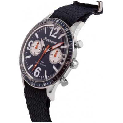 RELOJ NECKMARINE VINTAGE CAUCHO AZUL AGUJAS NARANJ