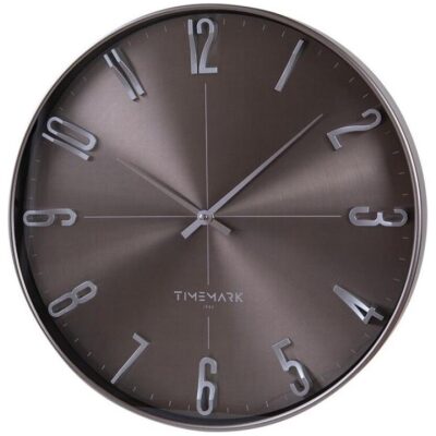RELOJ PARED 40 CM  TIMEMARK GRIS CON Nº EN RELIEVE