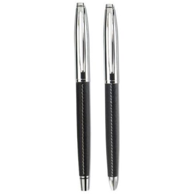 SET DE BOLIGRAFO Y ROLLER FORRADO EN SIMIL PIEL