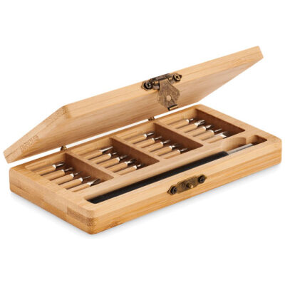 SET HERRAMIENTAS 24 PIEZAS CAJA DE MADERA