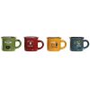 TAZA PEQUEÑA RETRO FRASES CAFE 4 COL