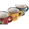 TAZA PEQUEÑA RETRO FRASES CAFE 4 COL