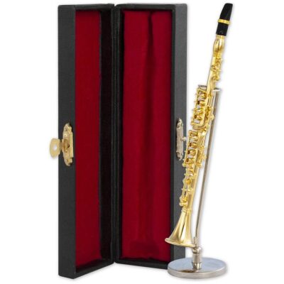 MINIATURA MUSICAL CLARINETE DORADO