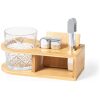 VASO WHISKI SOPORTE MADERA   UTILES