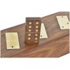 DOMINO MADERA CAJA DECORADA FICHAS METAL