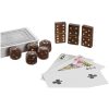 MULTIJUEGOS CAJA MADERA ESCALERA CARTAS DOMINO DAD