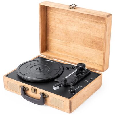 TOCADISCO DE MADERA BLUETOOTH USB 