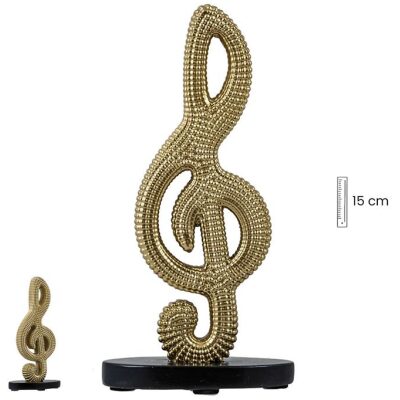 CLAVE SOL 15 CM ORO/NEGRO