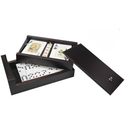 DOMINO CARTAS DADOS CAJA NOGAL 