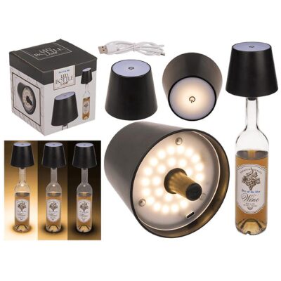 LAMPARA PARA BOTELLA NEGRA LUZ LED 3 INTENSID