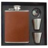 PETACA  VASO EMBUDO PIEL GRABADA CAZA 8 OZ