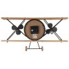 RELOJ PARED AVION MADERA Y METAL