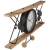 RELOJ PARED AVION MADERA Y METAL