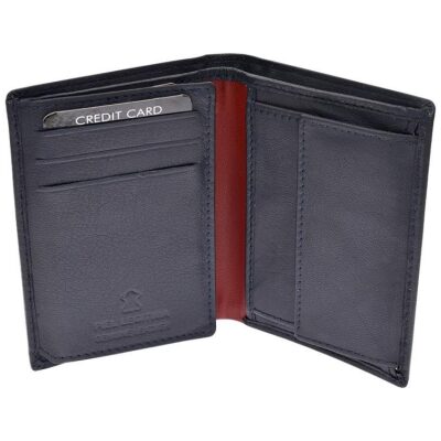 CARTERA JAGUAR AZUL PARCHE ROJO CLASICA C/MONEDERO