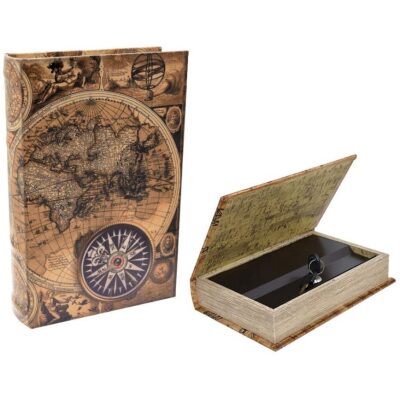 HUCHA CAJA FUERTE  MAPA MUNDI BRUJULA