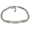 PULSERA I CORDON ACERO APLIQUE ROSADO COL  SURT