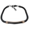 PULSERA I CORDON ACERO APLIQUE ROSADO COL  SURT
