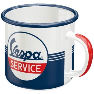 TAZA ESMALTADA VESPA SERVICIO 
