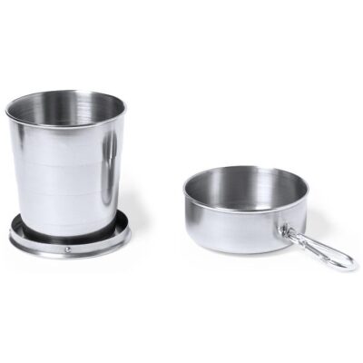 VASO PLEGABLE ACERON INOX  CON MOSQUETON 22 cl 