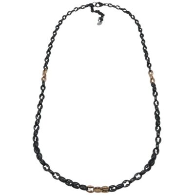 COLGANTE ACERO NEGRO COMBINADO ESLABON COBRE