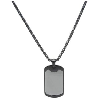COLGANTE ACERO NEGRO PLACA NEGRA FRENTE ACERO