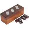 DOMINO MADERA FICHA RELIEVE CAJA MADERA