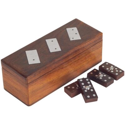 DOMINO MADERA FICHA RELIEVE CAJA MADERA