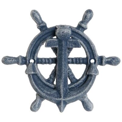 LLAMADOR PUERTA ANCLA TIMON HIERRO COLADO AZUL