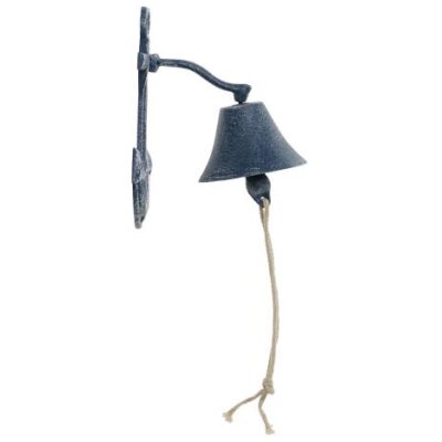 LLAMADOR PUERTA CAMPANA AZUL HIERRO COLADO