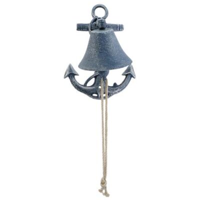 LLAMADOR PUERTA CAMPANA AZUL HIERRO COLADO