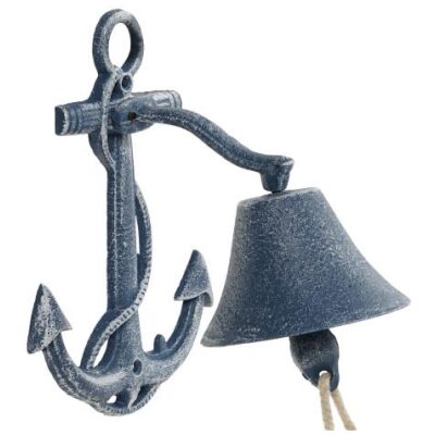LLAMADOR PUERTA CAMPANA AZUL HIERRO COLADO