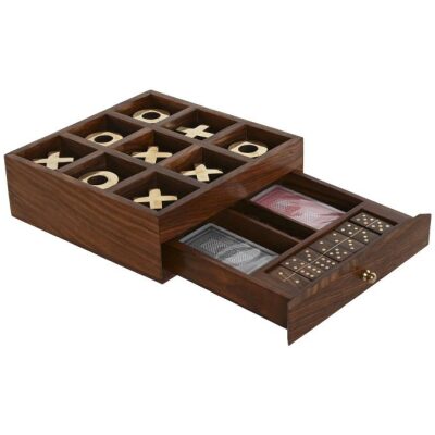 MULTIJUEGOS CAJA MADERA TRES EN RAYA 20X20 CM 