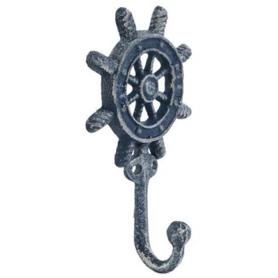 PERCHA PARED TIMON O PEZ HIERRO COLADO AZUL